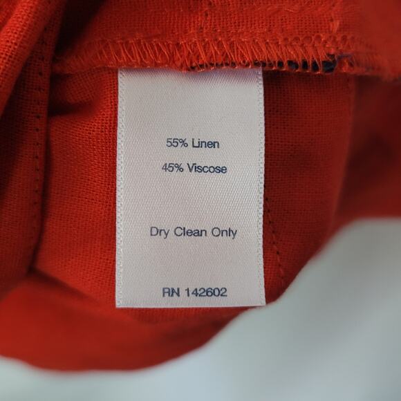 Sail to Sable- Women's Red Sleeveless Classic Tunic- 55% Linen- size Large - Picture 4 of 8